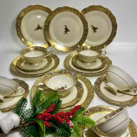 Кофейное трио Konigl pr Tettau Германия 1954-68гг, фарфор айвори, позолота, 130мл. Картинка 2